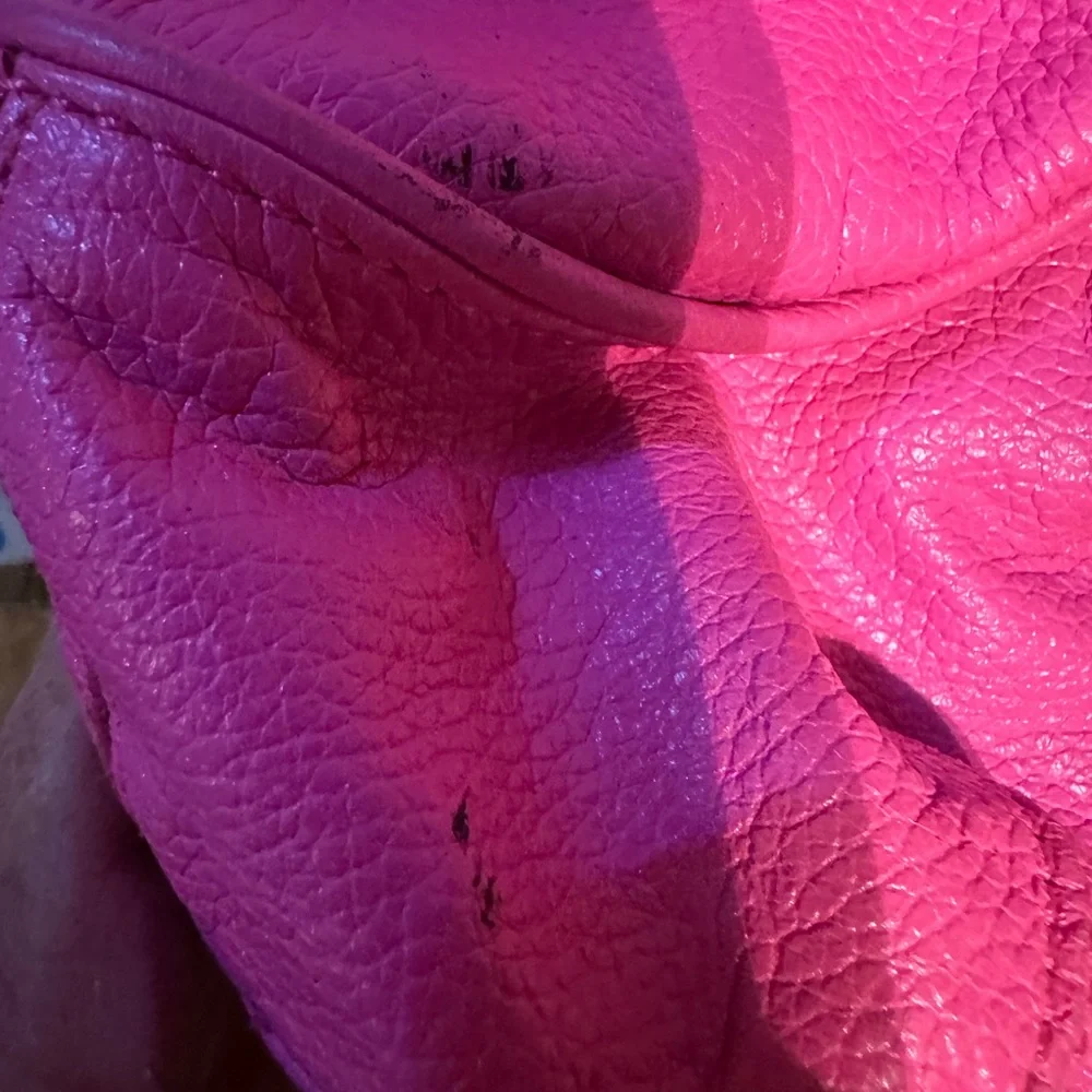 Isaac Mizrahi Hot Pink Leather Tote